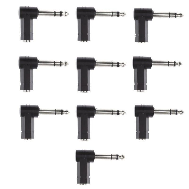 10x6.35mm to 3.5mm 1/8" Male Mono Jack 90 Degree Audio Connector Adapter