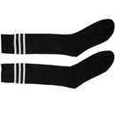 Old School White Stripe on Black Knee High Athletic Sports Tube Sock / Grea K6W3