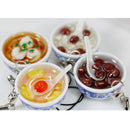 Food Simulation Key Chains Chinese Blue and White Porcelain Food Bowl 3C