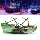 Aquarium Ornament Wreck Boat Sunk Ship Air Split Shipwreck Fish Tank Welt EKM