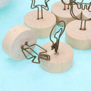 9pcs Round Wooden Base Memo Photo Holder Card Paper Note Clip