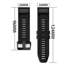 Replacement Silicone Band for Garmin Fenix 6X 5X 3 D2 Tactix Bravo (Black)