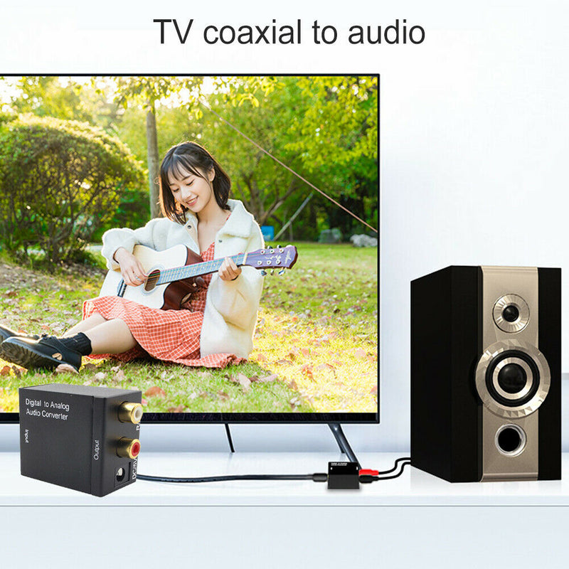 Optical Digital Stereo SPDIF Toslink Coaxial Signal to Analog Adapter (A)