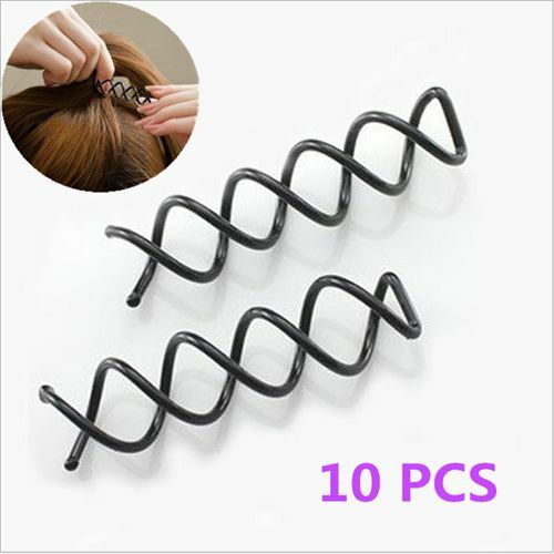 12pcs Black Cool Unique Spiral Spin Screw Bobby Pin Twist Barrette Hair Clip New