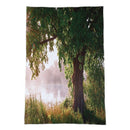 Forest Tapestry Tree Oak Decor, Landscape Foggy Scene and Stream View Paint X8V7
