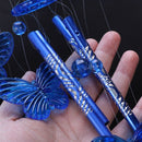 Wind chime sound tubes Butterfly Feng Shui windchimes House Decoration, Blu