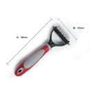 Pet Grooming Tool - 2 Sided Undercoat Rake for Cats & Dogs - Safe Comb for