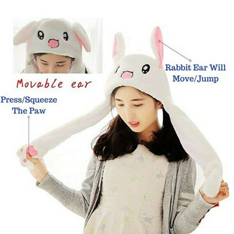 Cute Rabbit Hat Ear Will Move When You Hold The Leg Funny Plush Hat  rsJCAUB Kw