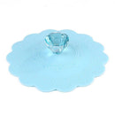 Silicone Large Diamond Cup Cover Heat Resistant Sealed Cups Lid (Sky Blue) A