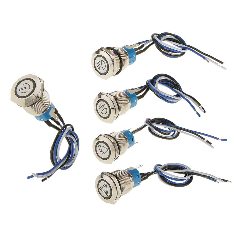 Metal Latching Push Button Switch(12V), Car Truck Boat SPDT ON/OFF Switch,