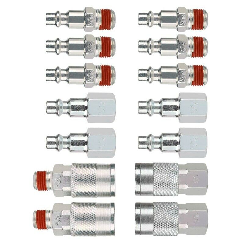 14 Pieces 1/4 Inch Npt Quick Connect Air Coupler And Plug Kit for Air Compr Q1G3