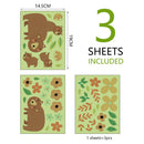 3pcs/set Luminous Animal Wall Stickers Waterproof Room Decals (HZY017-C) A