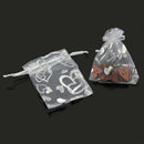50x Nice Organza Wedding Party Candy Chocolate Gift White Hearts Pouch Xmas Bags