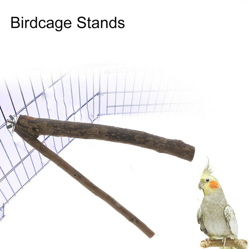 Pet Parrot Bird Standing Stick Birdcage Stand Pole Perch Bite Claw Grinding T_