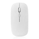 W8 2.4G Wireless Thin Silent Mouse 1600DPI 4 Keys Optical Mice (White)