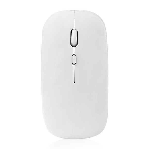 W8 2.4G Wireless Thin Silent Mouse 1600DPI 4 Keys Optical Mice (White)