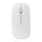 W8 2.4G Wireless Thin Silent Mouse 1600DPI 4 Keys Optical Mice (White)