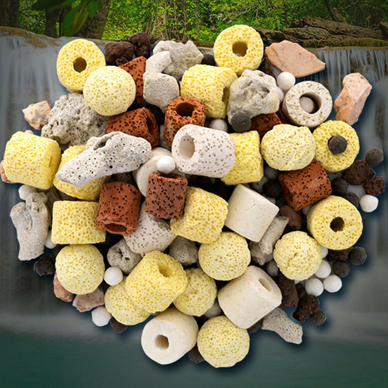 Mix 50g Aquarium Fish Tank Filter Media Activated Carbon Ceramic Biological Ball