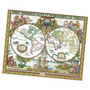 14CT 51x42cm Old World Map Stamped Cross Stitch Embroidery Kits Home Decor