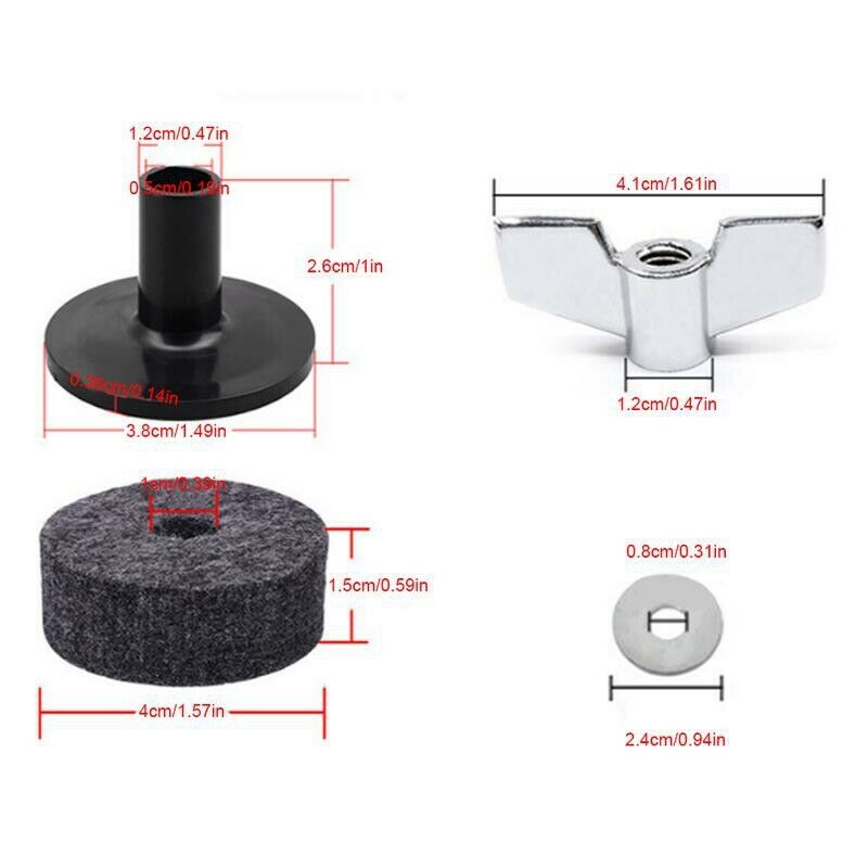 18Pcs Drum Felt Set Replacement Parts Percussion Instrument Accessories Inc