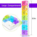 7 Day Weekly 14 Compartment Pill Box Medicine Tablet Storage Organizer Case