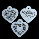 Valentine Cappuccino Coffee Stencils Cake Template Mold Strew Flowers To NT3C