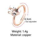 Trendy Rhinestone Animal Rings For Women Hip Hop White Crystal Rabbit Ring