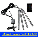 1PCS Car Interior 5050 RGB LED Strip Lights 48LEDs SMD 5V IR Controller + APP