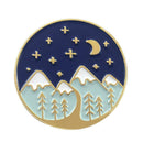 Creative Snow Nightscape Pin Brooch Round Badges Jacket Jewelry (Style 2) A
