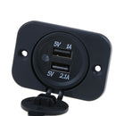 Dual 2 USB outlet 1A & 2.1A port socket charger for car boat motorcycle 12voltMO