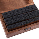 Rubber Stamp Alphabet Number Symbol Wooden Box Set Print Style Wood Letter