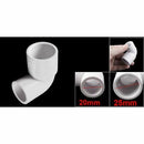 White PVC-U 20mm to 25mm Water Pipe Right Angle Elbow Connector Adapter U4H3