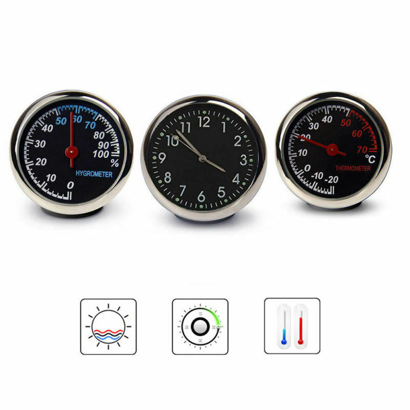 Car Dashboard luminous Quartz Digital Clock Thermometer Hygrometer Orname MRR