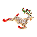 Christmas Party Deer Crystal Rhinestone Collar Brooch Pin Xmas Wedding Gift