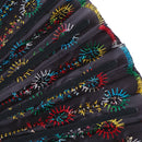 Rainbow color Christmas Dance Fan Peacock Pattern Folding Embroidered Gift fa lj