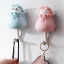 Coat Hooks Adhesive Peeking Cat Wall Mounted ABS Robe Towel Hook 2 Pack for