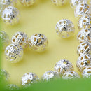 Lot 200pcs Sier Plated Filigree Spacer Beads Jewelry Making Craft DIY Supplies