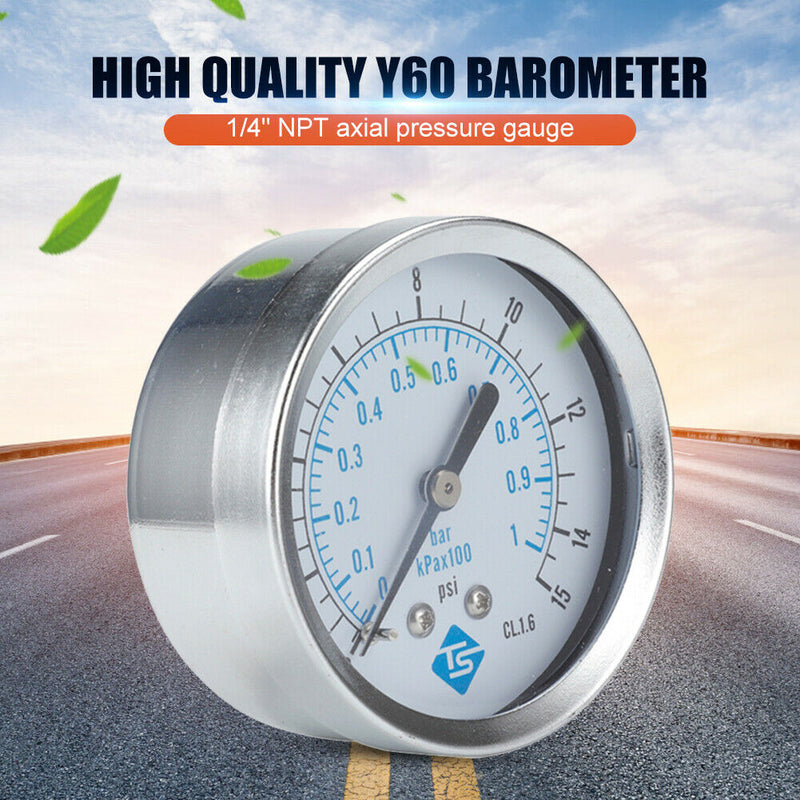 TS-Y60Z4-15psi Y60 Axial Dial Pressure Gauge 1/4NPT Thread Vacuum Manometer