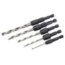 5 Pieces Snappy Quick Change Hex Shank HSS Drill Bit Set 2,3.2,4,5,6mm