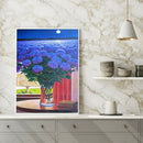 Painting By Numbers Kit DIY Blue Flowers Hand Paint Canvas Oil Art Picture