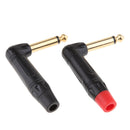 2Pieces 90 Degree 6.35mm 1/4inch Mono Wire Connector Male Jack Plug Adapter