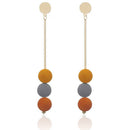 Boho Round Wood Tassel Statement Drop Dangle Earrings Women Wedding Jewe ZD FT