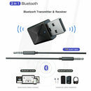 1X Bluetooth 5.0 USB Wireless Audio Music Stereo Adapter Dongle receiver Black