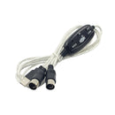 2m MIDI Cable to USB IN-OUT Converter PC to Keyboard Music Adapter Cord