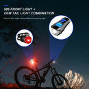 2pcs Bicycle Light Set Cycling Safety LED Warning Horn with Stopwatch