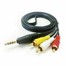 3.5MM Jack to 3RCA Male Plug Adapter Audio Wire Cord Converter Video AV Cable CP