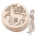 10pcs Christmas Tree Hollowed Wood Deer Hanging Decor Pendants