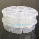 2Pcs Empty Nail Art Rhinestone Beads Storage Case Display Box Clear Compartments
