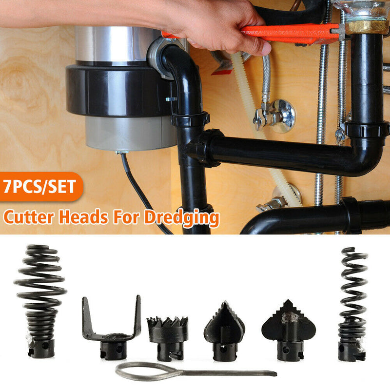 7pcs/set Durable Drain Tool Manganese Steel Pipe Dredge Cutter Heads Home 16mm