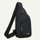 Casual Crossbody Chest Bags Oxford Men Shoulder Messenger Handbags (Black)